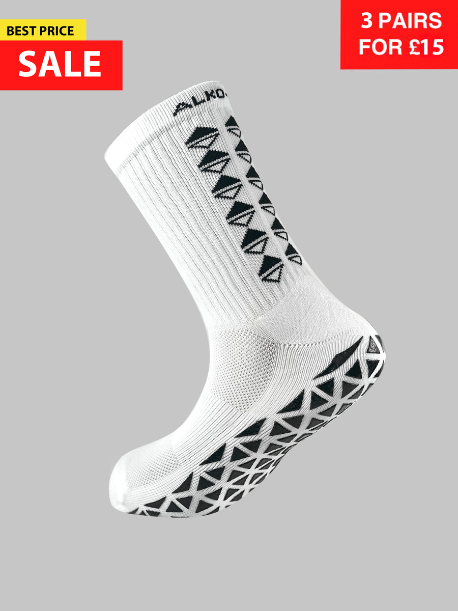 GRIP SOCKS MIDCALF LENGTH WHITE