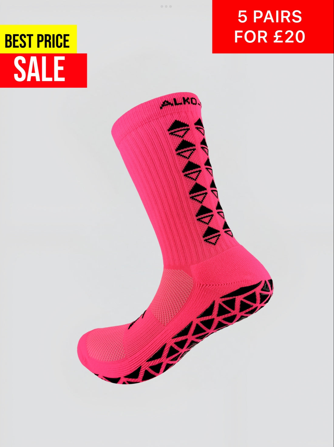 NEON PINK GRIP SOCKS