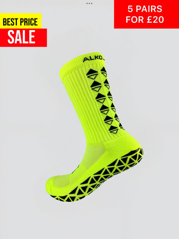 NEON YELLOW GRIP SOCKS