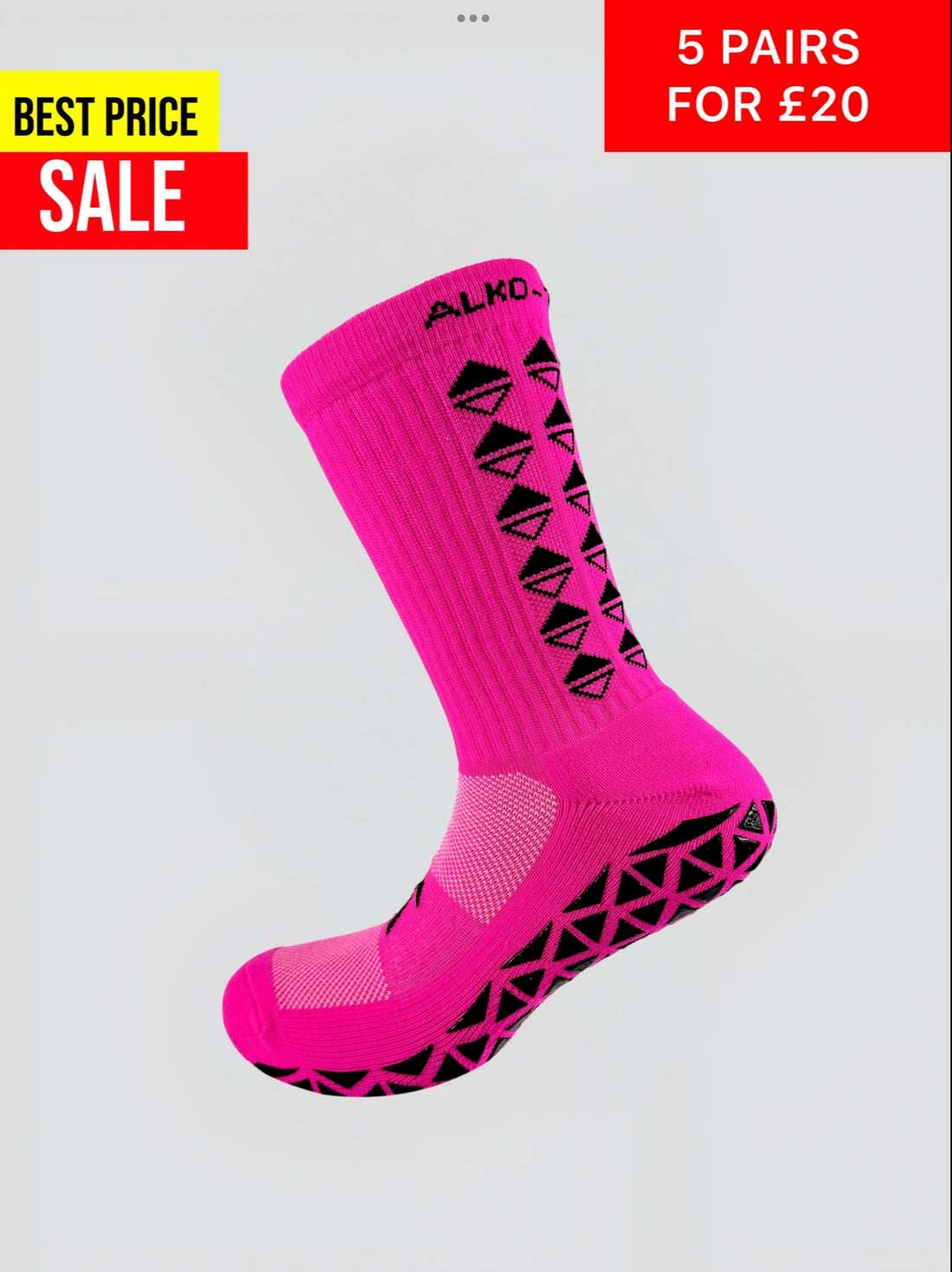 NEON PINK GRIP SOCKS