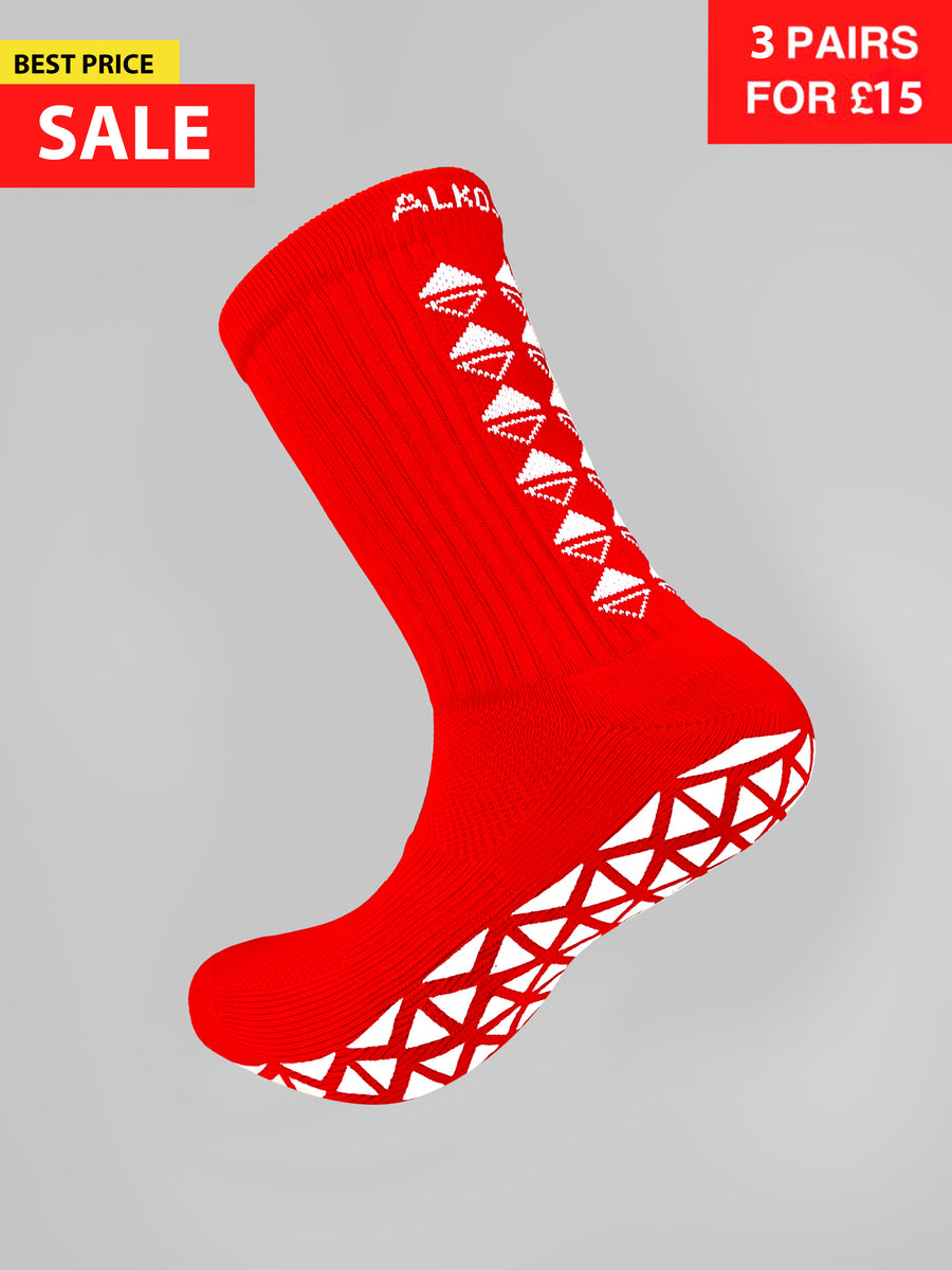 GRIP SOCKS MIDCALF LENGTH RED